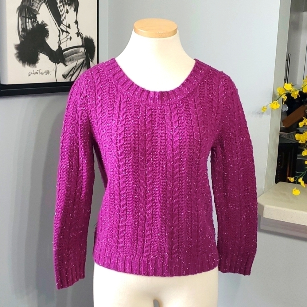 ARIZONA jean purple sweater pull over cable knit size small.‎ Y2K Good used c…